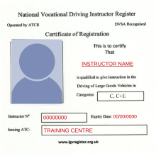 Registered Instructor's Certificate